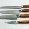 Kami Knivsæt i 4 dele med japansk inspireret præcision og eksklusivt håndværk, håndtag i oliventræ og blade i damaskusstål.