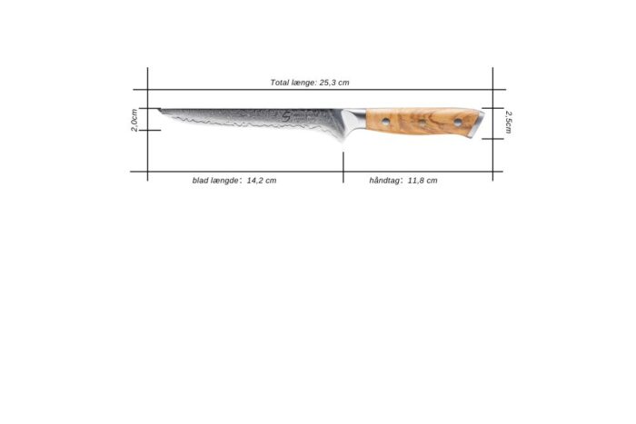 kami- udbenerkniv med mål