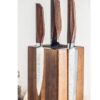 Magnetisk knivholder i akacietræ med 360° rotation og plads til op til 14 knive