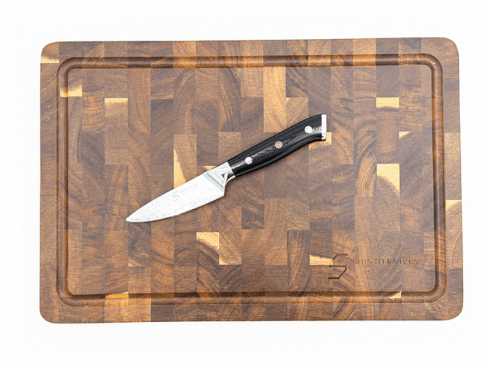 Shinto urtekniv og skærebræt akacietræ køkkensæt